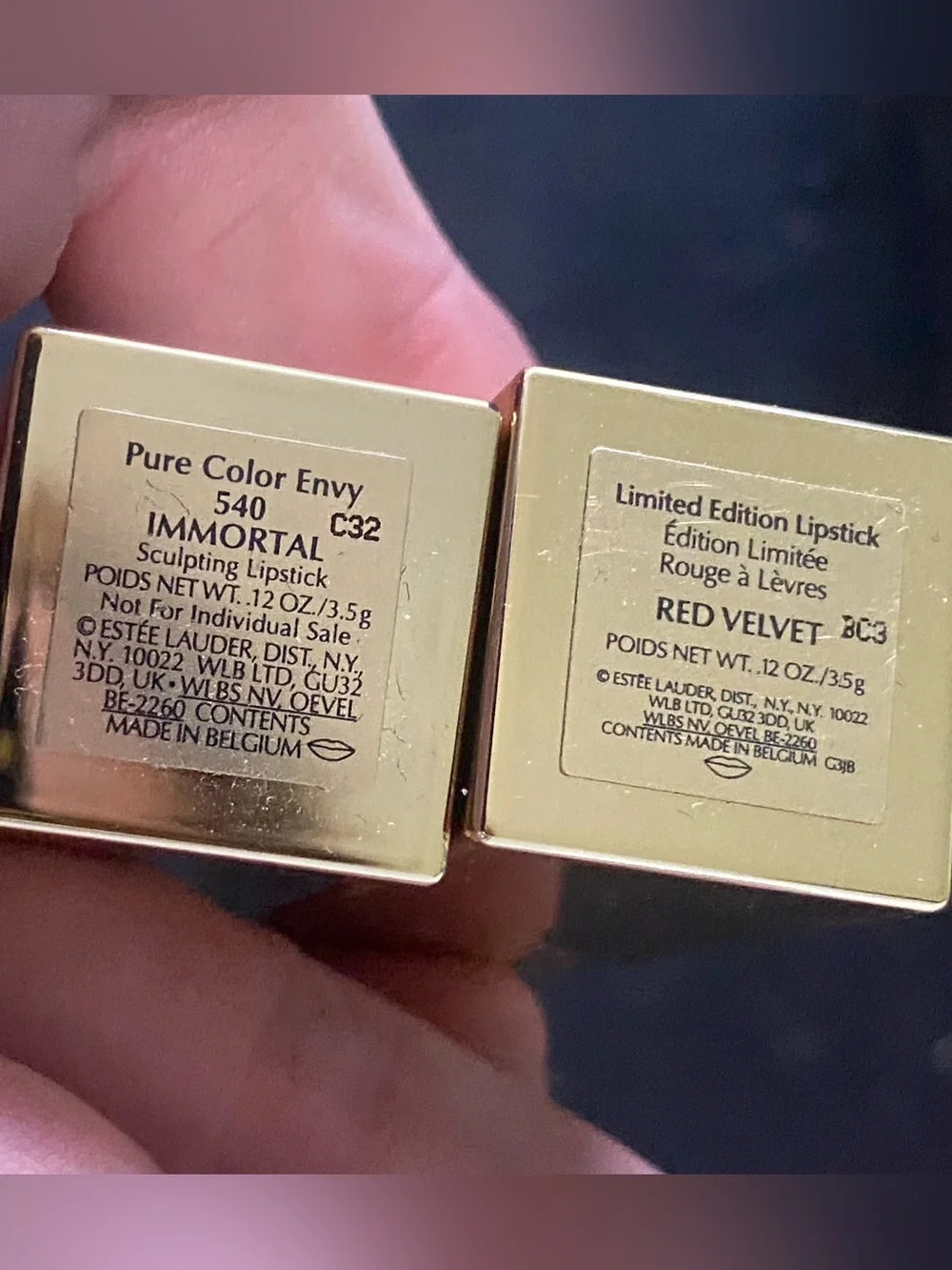 💄ESTEE LAUDER- Immortal & Red Velvet Embossed Lipstick Duo💋